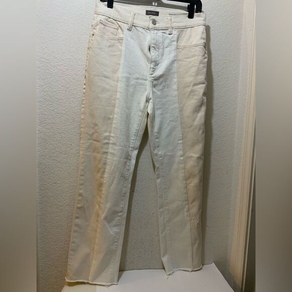 NEW DL1961 WOMEN'S patti straight high rise vintage ankle in ecru block /white - Picture 1 of 14